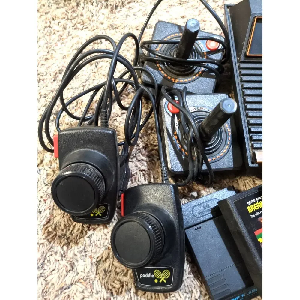 Vintage Atari 2600 CX2600A Console Accessories Controllers Games Manuals Lot